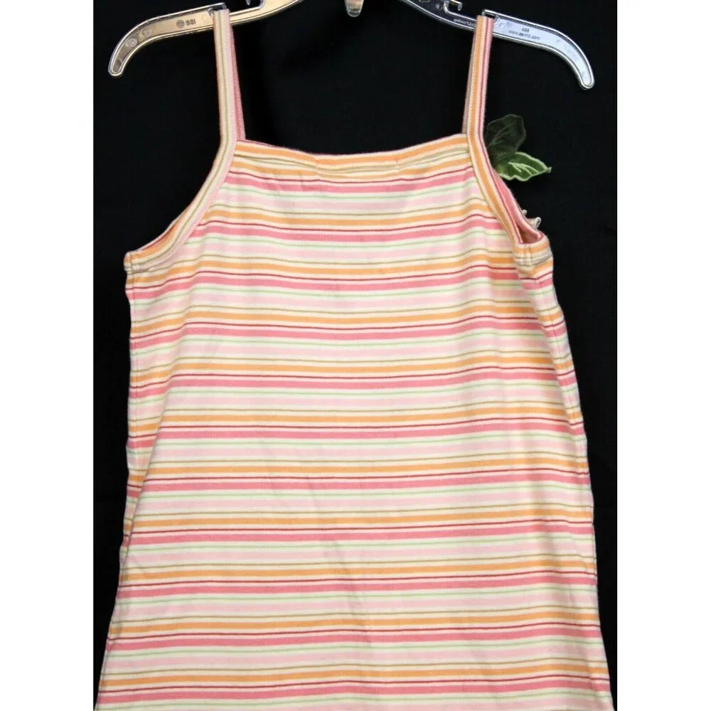 NWT 2005 Gymboree Aloha Wahine Striped Tank Dress sz 6 Flower Ruffle Drop Waist